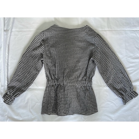 Plaid Black & White Blouse - Picture 2 of 2